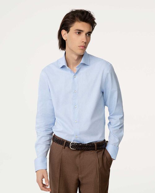 Camicia celeste elegante con colletto classico, LT BLUE