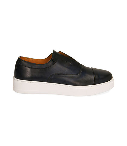 Slip-on blu in pelle di vitello , Valerio 1966, 1953T1617VIBLUE039, 001