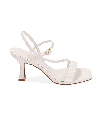 Sandali bianchi in vernice , tacco 7,5 cm, Valerio 1966, 2121T6485VEBIAN035, 001