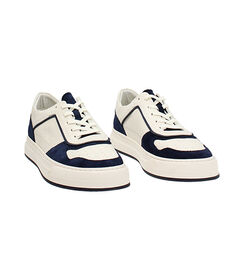 Sneakers da uomo in pelle bianco-blu, Valerio 1966, 25U6T5257PEBIBL040, 003 preview
