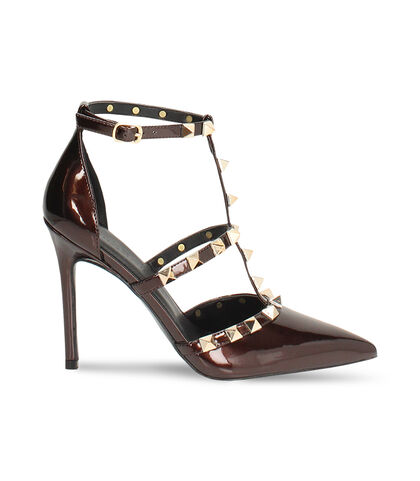 Décolleté in vernice perlata testa di moro con tacco 10,7 cm, Valerio 1966, 2621T2023SEMORO035, 001