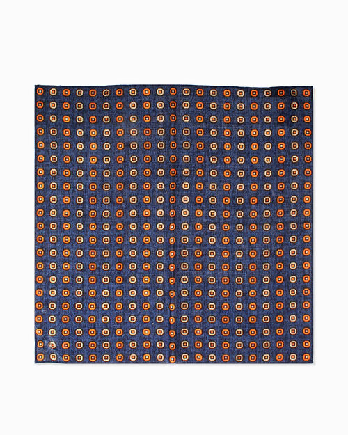 Pashmina blu con motivo geometrico, BLUE