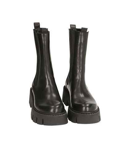 Chelsea boots neri in pelle, tacco 5,5 cm , Valerio 1966, 20A5T2039PENERO035, 002