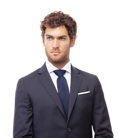 Cravatta blu in cotone con fondo dritto, Valerio 1966, 11I9T0024TSBLUEUNI, 002 preview