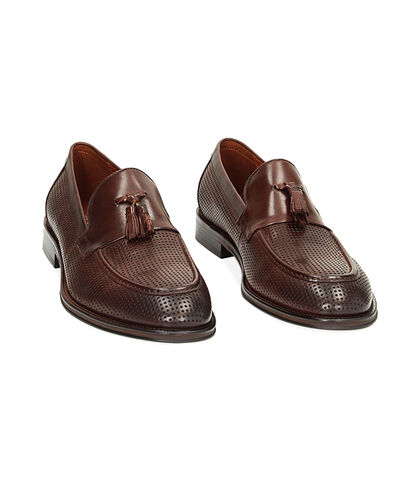 Mocassini testa di moro in pelle, Valerio 1966, 23U6T0864PEMORO039, 002