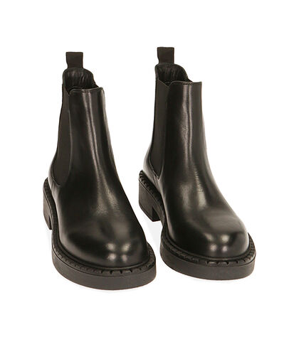 Chelsea boots neri in pelle, tacco 4 cm, Valerio 1966, 20B8T3207PENERO035, 002