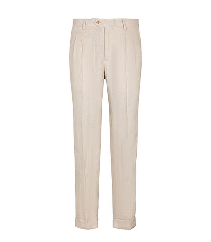 Completo pantalone sabbia con pieghe eleganti, Valerio 1966, 2784T7070LNSABB42, 001