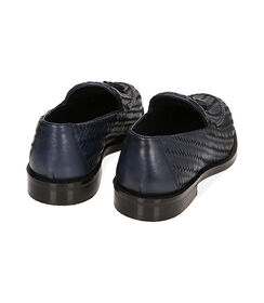 Mocassini blu navy in pelle intrecciata, Valerio 1966, 2114T5306PIBLUN041, 003 preview