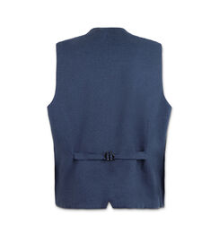 Gilet da uomo di lino blu, Valerio 1966, 25R1T2440LNBLUE42, 002 preview