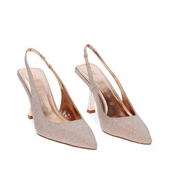 Décolleté slingback oro-rosa glitterate, Valerio 1966, 2321T1230SGRAOR035, 002 preview