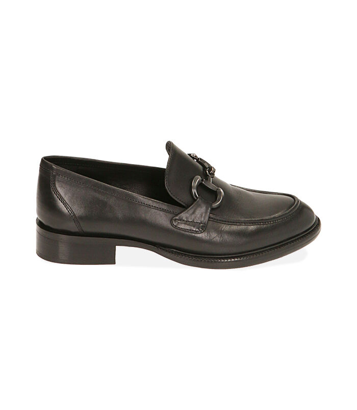Mocassini flat neri in pelle , Valerio 1966, 20N8T5006PENERO036