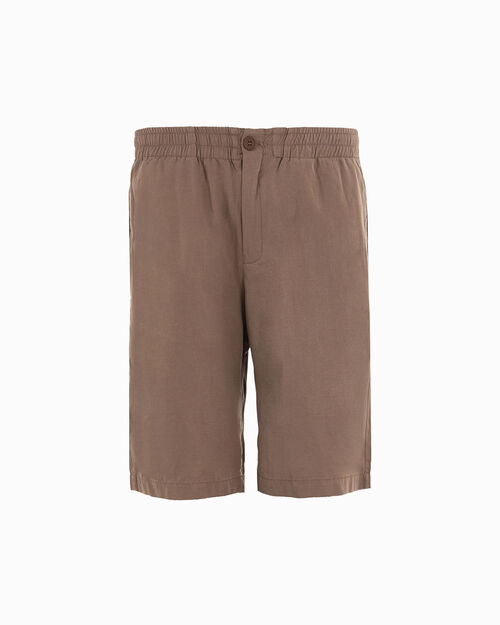 Bermuda in tessuto leggero marrone, BROWN