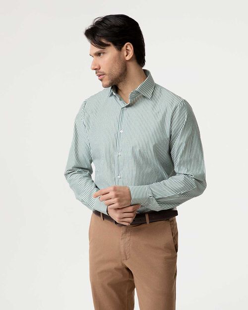 Camicia ml verde righe verticali, GREEN