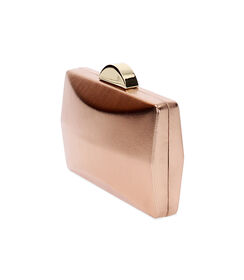 Clutch squadrata da donna in laminato rosa-oro, Valerio 1966, 2551T9104LMRAORUNI, 003 preview