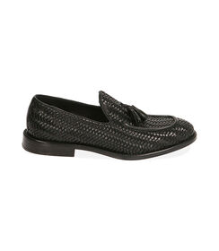 MAN SHOES MOCASSINS LEATHER-BRAIDED NERO, Valerio 1966, 1914T9701PINERO040, 001 preview