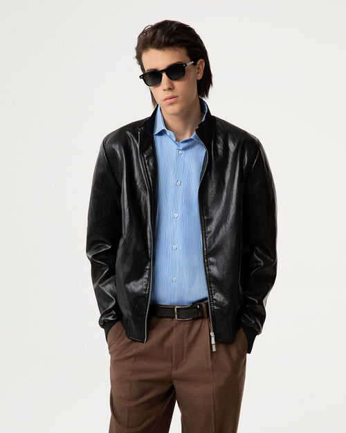 Giubbino nero con dettagli classici, BLACK