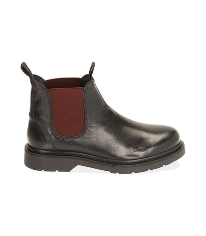 Chelsea boots nero/bordeaux in pelle, Valerio 1966, 1877T6122PENEBO039, 001