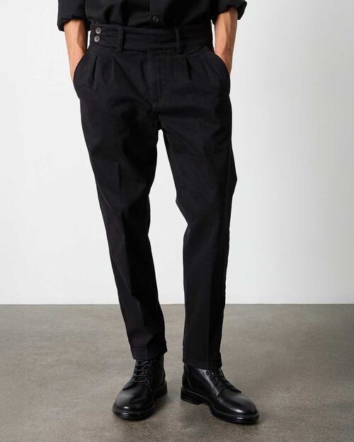 Pantaloni da uomo in tessuto nero, BLACK