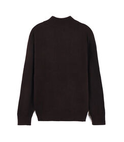 Maglioncino da uomo marrone a collo alto con bottoni, Valerio 1966, 26J3T2561TSMARRM, 002 preview