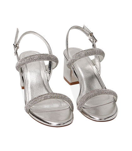 Sandali argento, tacco 5 cm, Valerio 1966, 2127T0365LMARGE035, 002