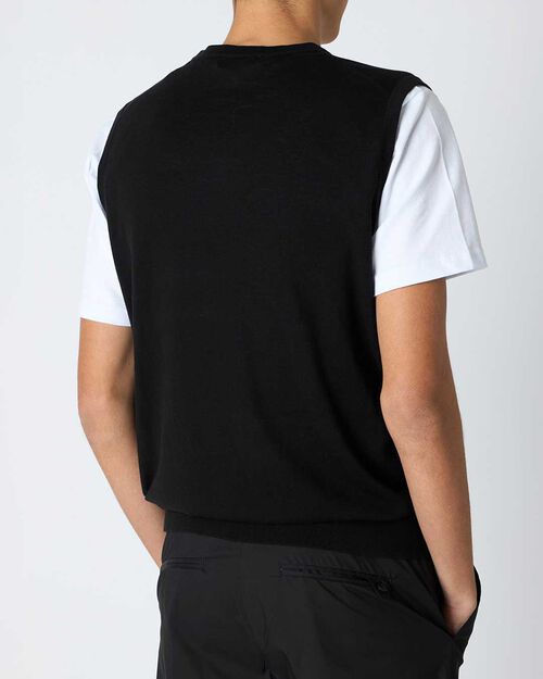 Gilet da uomo a V blu, BLACK