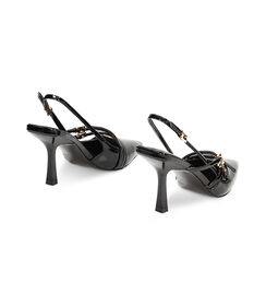 Décolleté slingback nere con fibbie in vernice, Valerio 1966, 2321T1225VENERO035, 003 preview