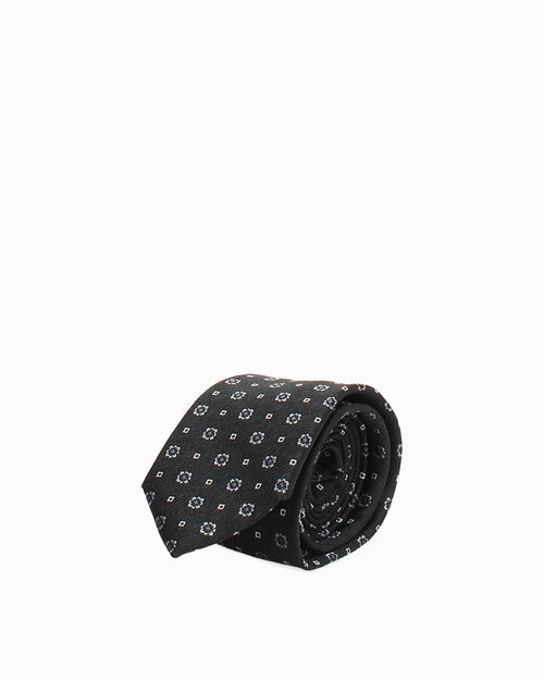 Cravatta nera con motivi floreali, BLACK