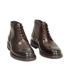 Polacchino stile oxford in pelle moro, Valerio 1966, 24U6T8150PEMORO040, 002 preview