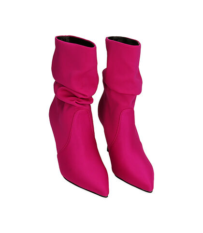 Ankle boots fucsia in tessuto, tacco 8,5 cm , Donna, 2021T2815LYFUCS035, 002