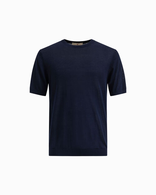 Maglia girocollo blu, BLUE