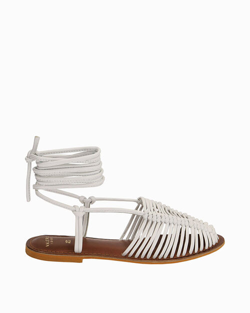 CALZATURA SANDALI BASSI PELLE BIAN, WHITE