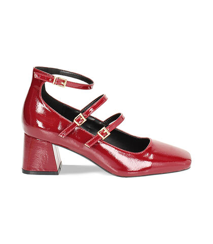 Décolleté bordeaux in naplak, tacco largo 6 cm, Valerio 1966, 2449T1307NPBORD035, 001
