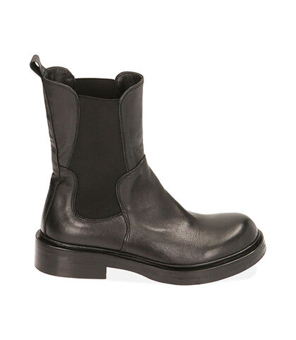 Chelsea boots neri in pelle, tacco 3,5 cm , Valerio 1966, 2053T7307PENERO035, 001