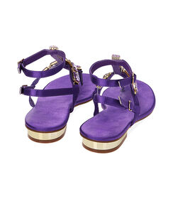 Sandali infradito viola in raso, Valerio 1966, 2149T9992RSVIOL036, 003 preview