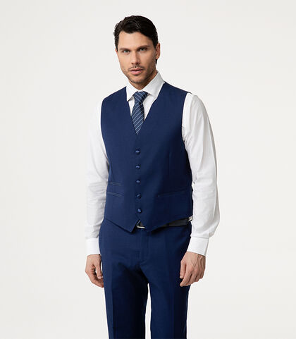 Gilet blu royal con bottoni rivestiti, Valerio 1966, 2786T3003TSBLRL42, 002