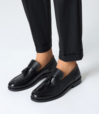 Mocassino da uomo in pelle nero, Valerio 1966, 2514T1740PENERO039, 002
