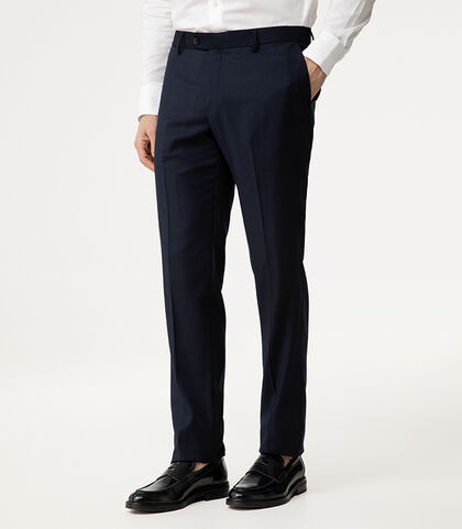 Pantaloni blu navy con chiusura a bottone, Valerio 1966, 2786T3001TSBLUN42, 002