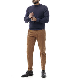 Maglione blu con bordi a costine, Valerio 1966, 24J2T0237TSBLUNM, 003 preview
