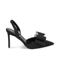 Décolleté slingback nera in lycra, tacco 9,5 cm, Valerio 1966, 2321T6416LYNERO035, 001 preview