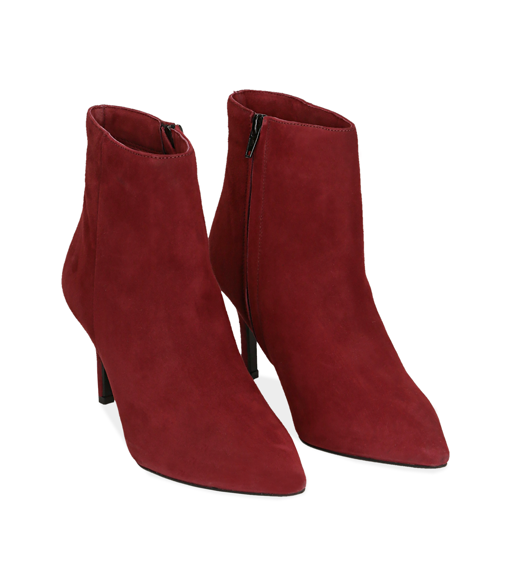 Ankle boots bordeaux in camoscio