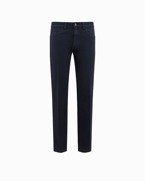 Jeans blu chiusura con bottoni a vista, BLUE