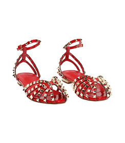Ballerine da donna borchiate in vernice rossa, Valerio 1966, 25G4T2056VEROSS036, 003 preview