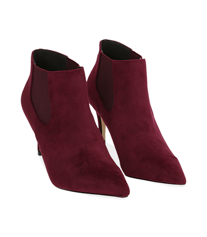 Ankle boots bordeaux in velluto , Valerio 1966, 1084T3175VLBORD035, 002