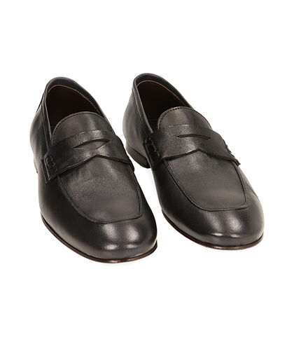 MAN SHOES MOCASSINS LEATHER BLUE, Valerio 1966, 2153T1025PEBLUE039, 002