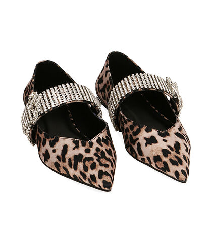 Ballerine gioiello leopard in raso, Valerio 1966, 2049T1625RSLEOP035, 002