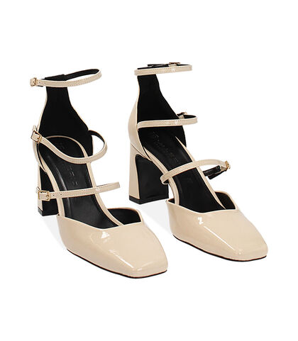 Décolleté open shank panna in naplak, tacco 7 cm, Valerio 1966, 2421T1802NPPANN035, 002