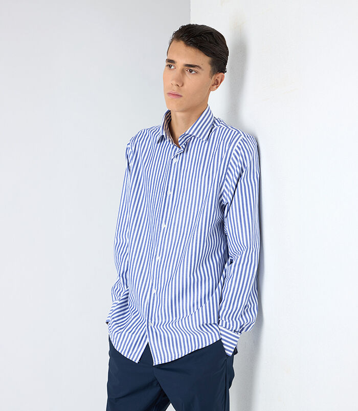 Camicia uomo riga larga bianco-blu, Valerio 1966, 25Z3T5050COBLBI39