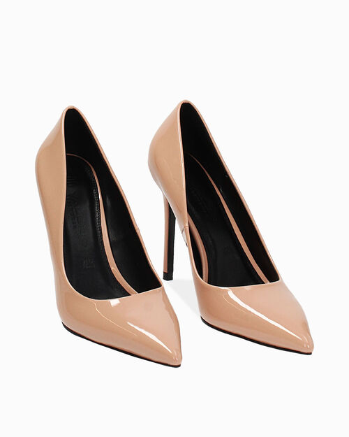 D&eacute;collet&eacute; nude in vernice, tacco 10,5 cm, NUDE