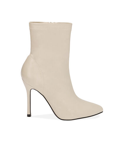Ankle boots panna, tacco 11 cm , SCARPE DONNA, 1821T8630EPPANN035, 001