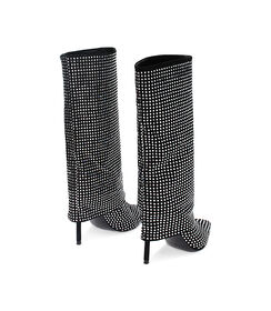 Stivali in microfibra neri con strass argento, Valerio 1966, 2421T2025MPNEAR035, 003 preview